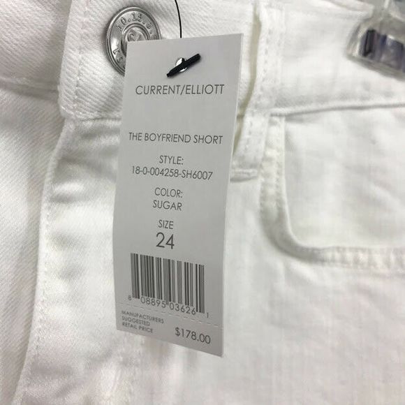 Current/Elliott The Boyfriend Shorts 24 White NWT - Picture 9 of 12
